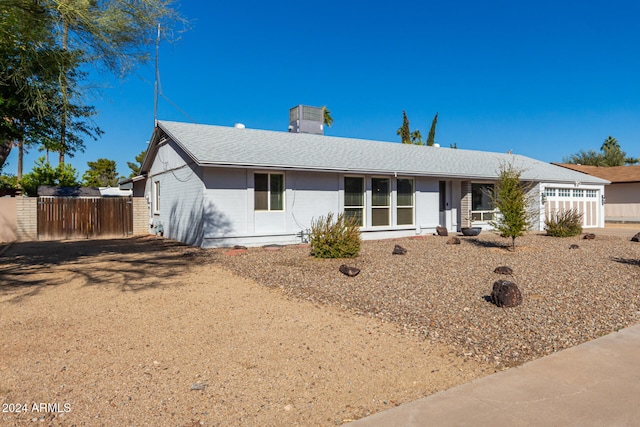 view of single story home