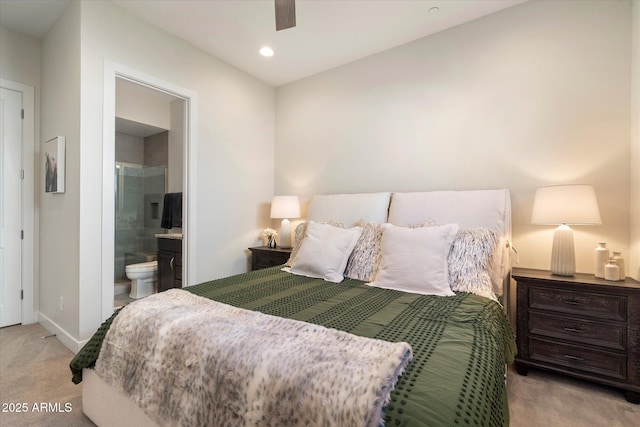 2821 E Cashman Dr, Phoenix, AZ 85050 - bedroom with carpet, baseboards, recessed lighting, and connected bathroom