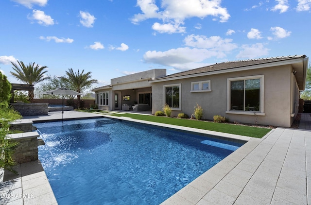 2821 E Cashman Dr, Phoenix, AZ 85050 - outdoor pool featuring a patio and an outdoor living space