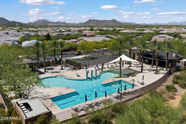 2821 E Cashman Dr, Phoenix, AZ 85050 - view of swimming pool with a mountain view and a residential view