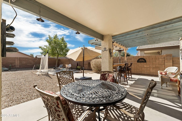 view of patio / terrace with a pergola