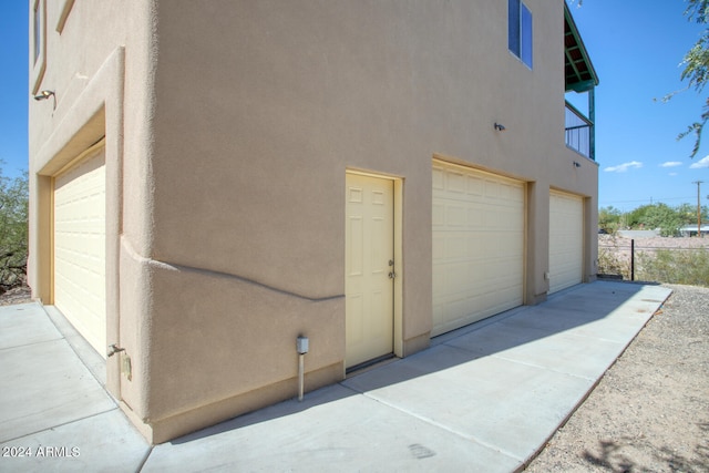 view of garage