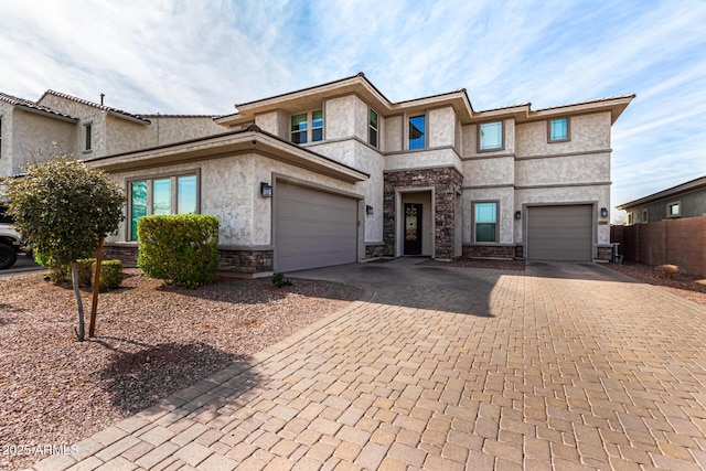 view of front of house with a garage