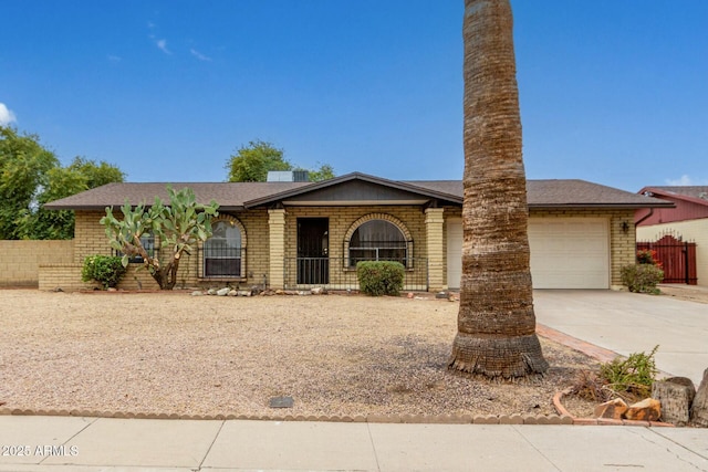 single story home featuring a garage