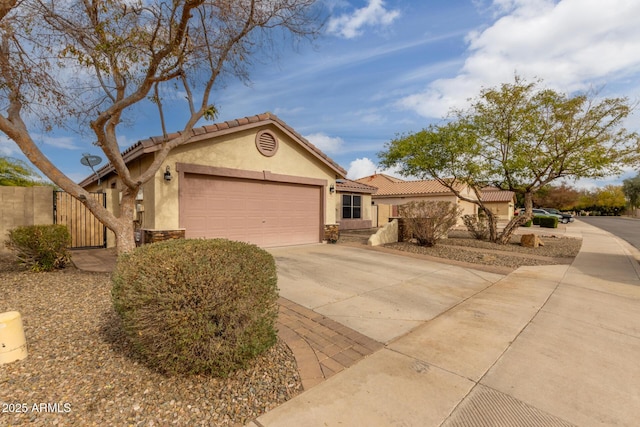 view of front of house with a garage