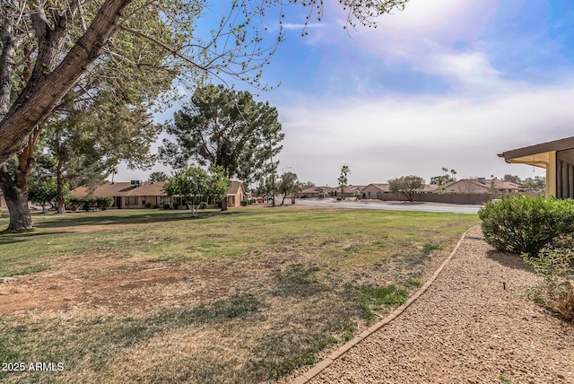 view of yard featuring a residential view