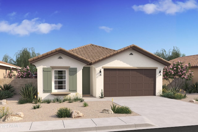 view of front facade with a garage