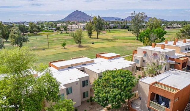3500 N Hayden Rd Unit 801, Scottsdale, AZ 85251 - aerial perspective of suburban area with a mountainous background and a local golf course