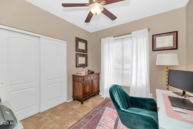 office with ceiling fan