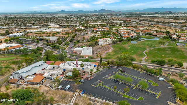 aerial view with a mountain view