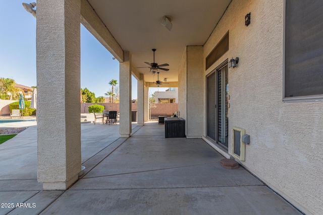 view of patio / terrace with ceiling fan