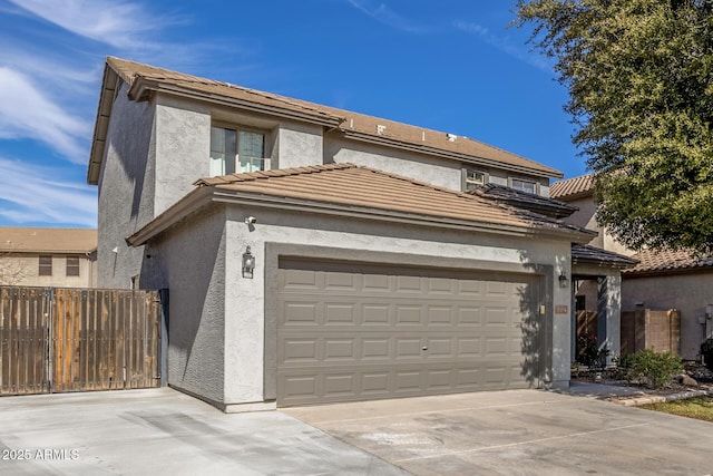 view of front of property featuring a garage