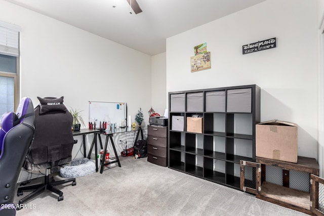 office area with carpet flooring