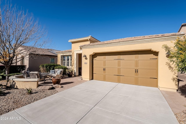 view of front of home with a garage