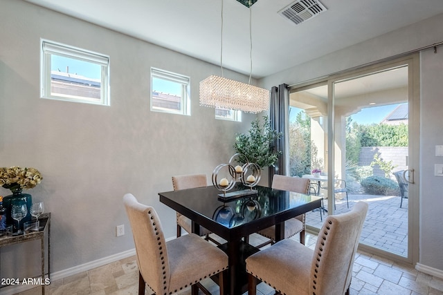 view of dining area