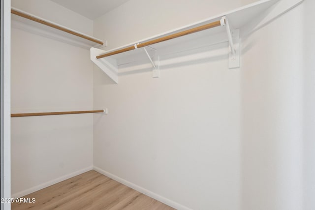 spacious closet with light wood finished floors