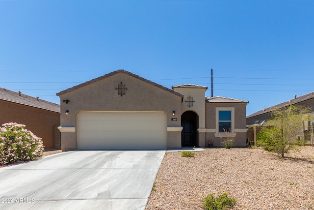 view of front of house with a garage