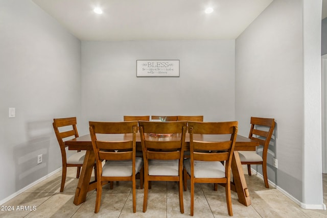 view of tiled dining room