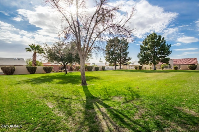 view of yard featuring fence