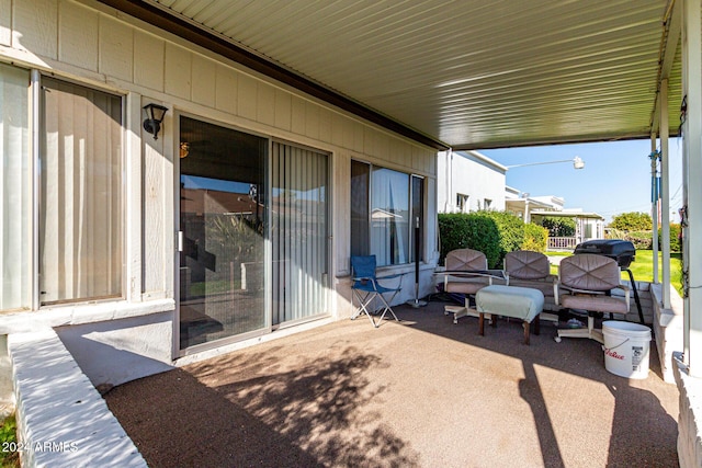 view of patio featuring grilling area