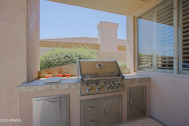 view of patio / terrace with area for grilling and grilling area