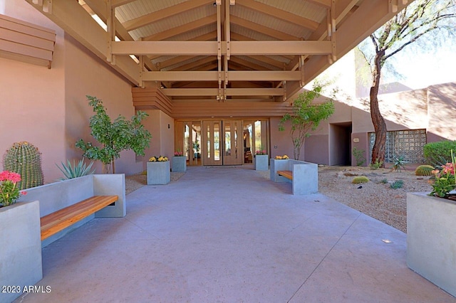 view of patio featuring french doors