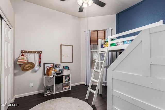 bedroom featuring dark hardwood / wood-style flooring