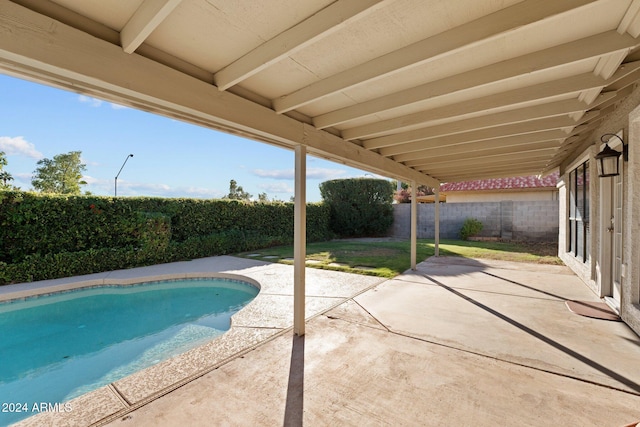 view of pool featuring a patio area