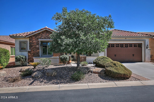 view of front of house with a garage