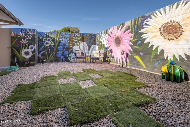 view of yard with a patio area