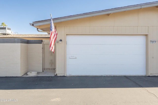 garage featuring central AC unit