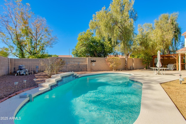 view of swimming pool featuring a patio