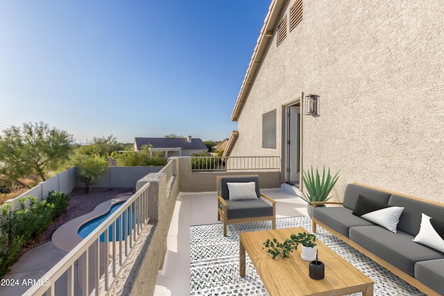 balcony featuring an outdoor hangout area