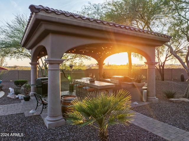 exterior space featuring a gazebo