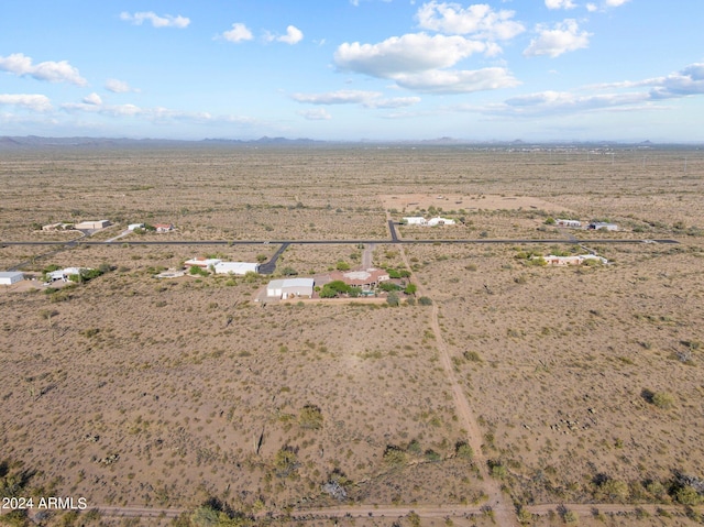 birds eye view of property featuring a rural view