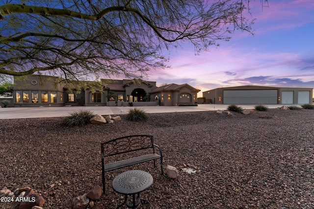 view of front of house with a garage