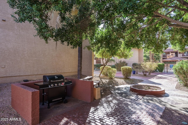 view of patio / terrace featuring a grill