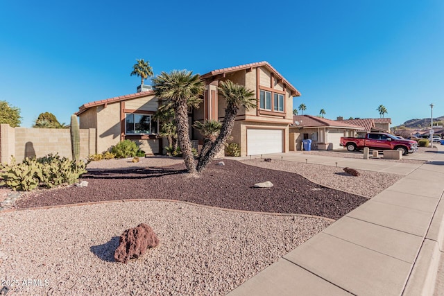 view of front of house with a garage