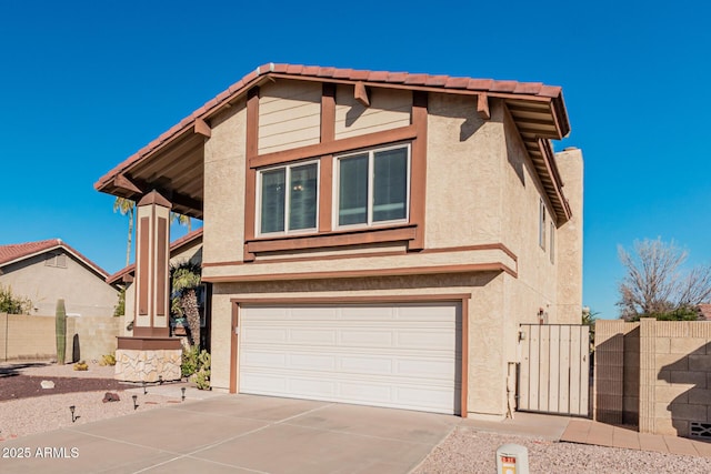 view of front of home with a garage