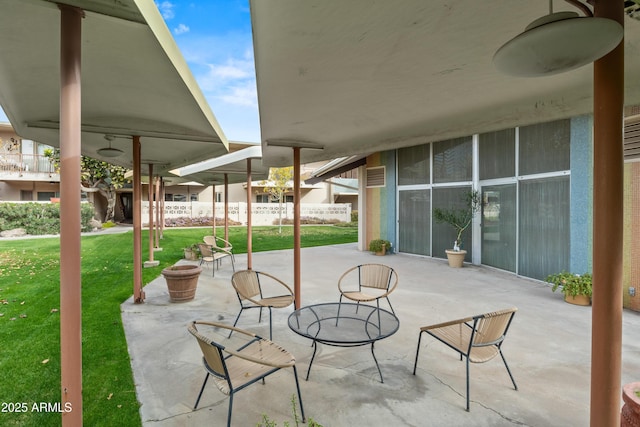 view of patio / terrace with ceiling fan