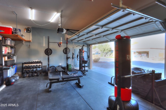 garage featuring a garage door opener