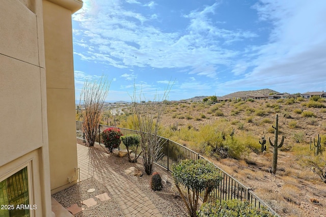 balcony with a mountain view