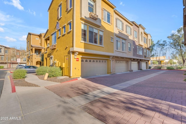 view of property with a garage