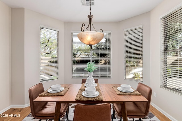 dining area featuring light hardwood / wood-style flooring