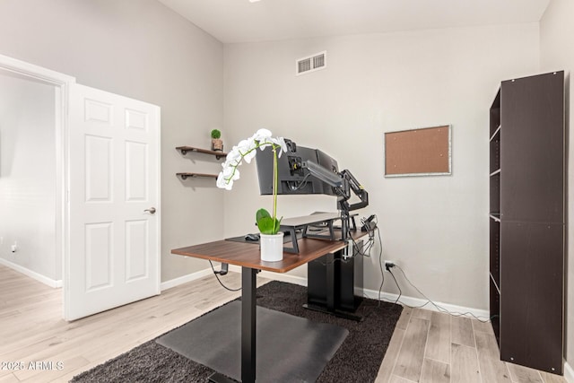 office featuring light hardwood / wood-style flooring