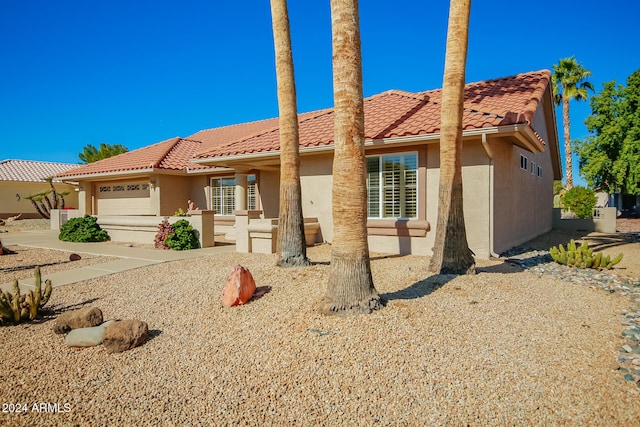 view of front of house with a garage