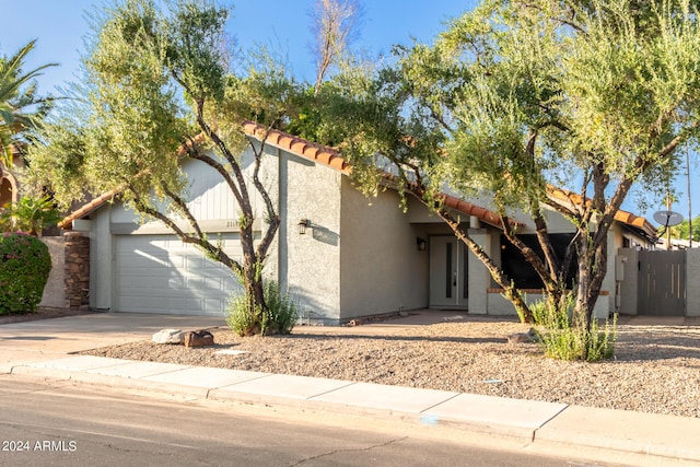 view of front of house with a garage