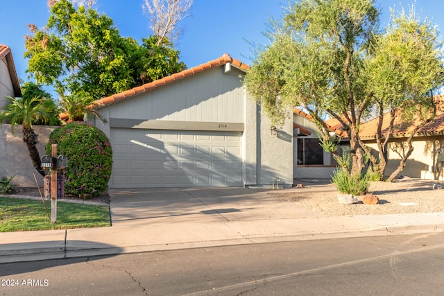 view of front of house with a garage