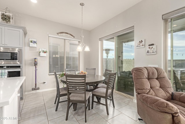 view of tiled dining area