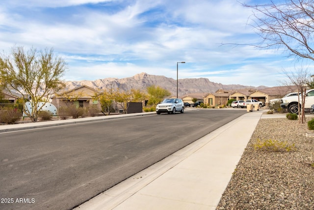 view of road featuring a mountain view